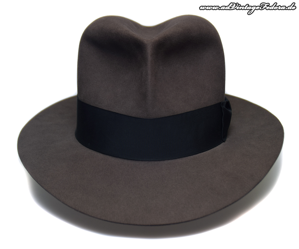 Clipper Fedora smoke grey Indiana JonesHut Hat front